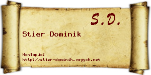 Stier Dominik névjegykártya